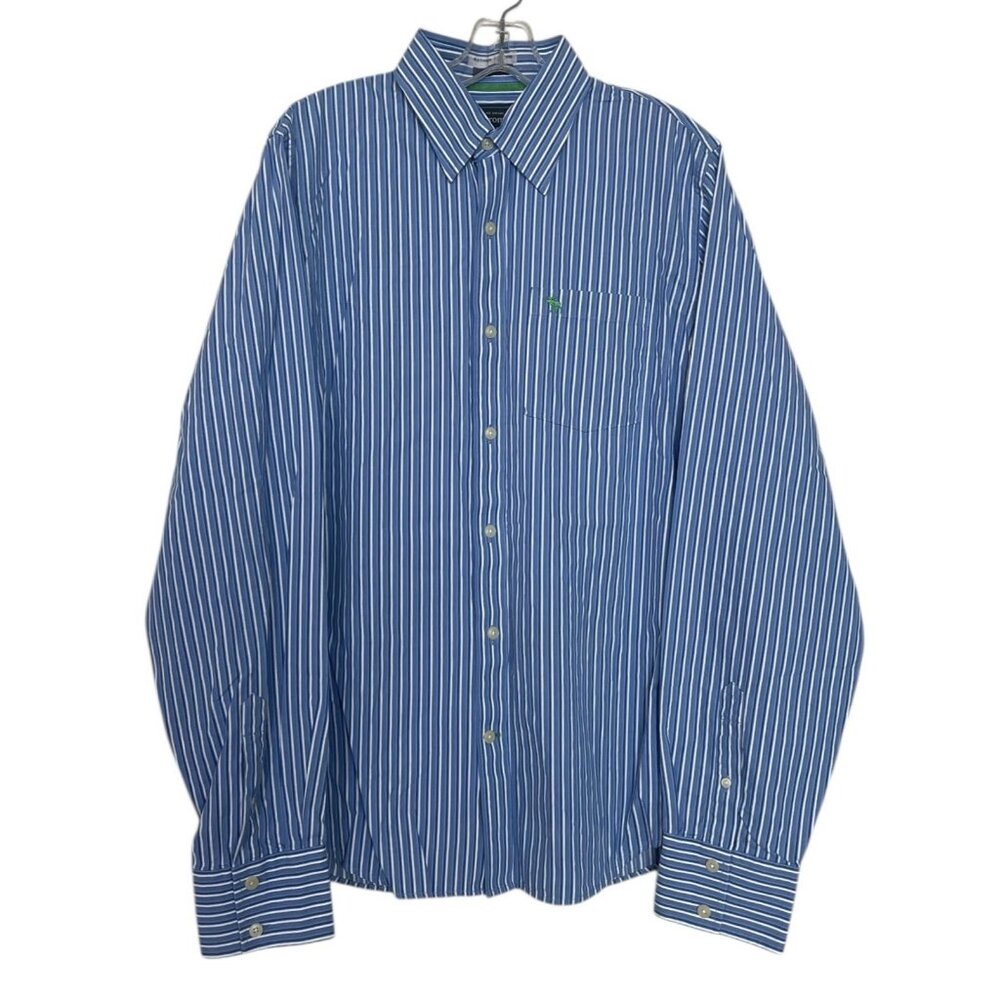 Vintage Abercrombie & Fitch Shirt Mens Size XL‎ Blue Stripe Muscle 90s Logo